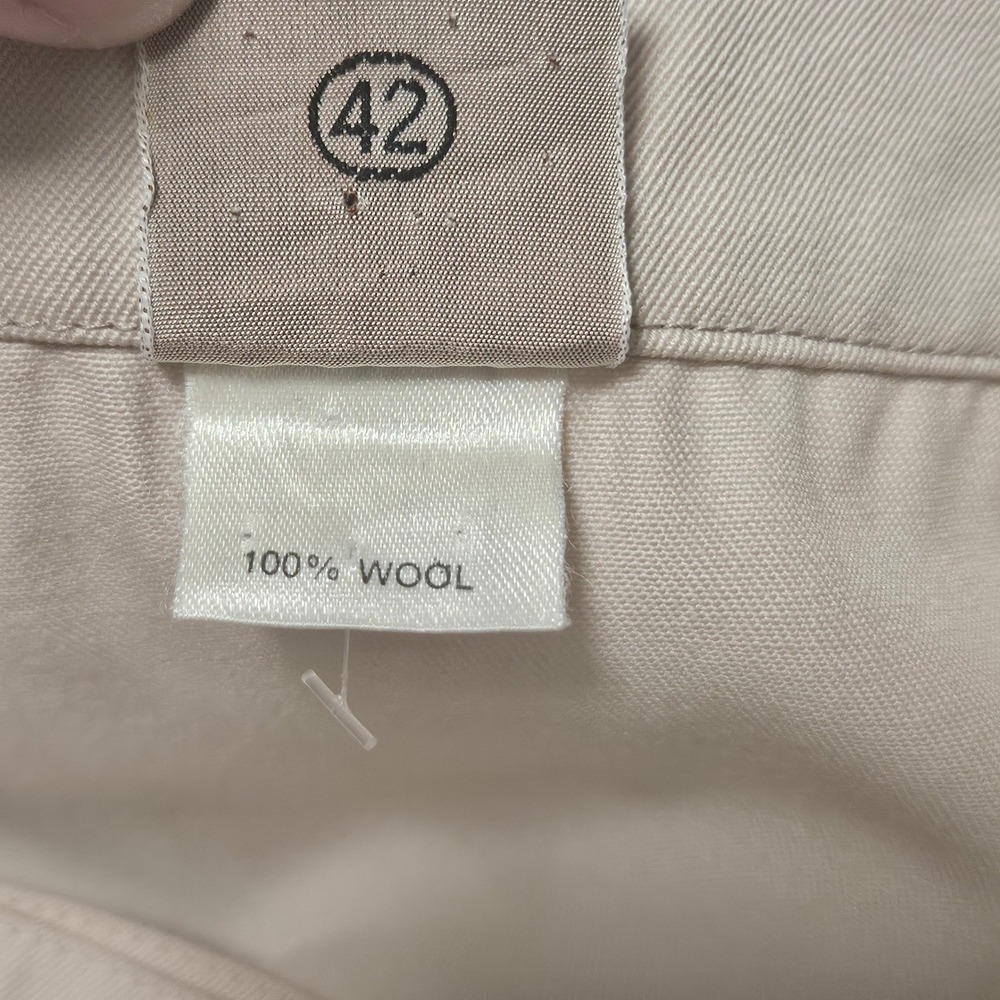 Krizia Beige Wool Wrap Pencil Skirt Made in Italy Classic Minimalist Size 2 - Picture 9 of 10